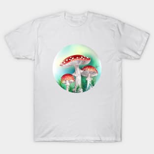 Red fly agarics in circle T-Shirt